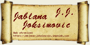 Jablana Joksimović vizit kartica